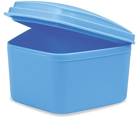 wellsamed KFO Prothesenbox Standard, Blau, zum Aufbewahren von Zahnspangen oder Zahnprothesen