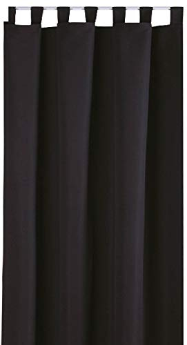 Bestlivings Blickdichte Gardine mit Schlaufen (140x245 cm/Schwarz), in vielen Variationen