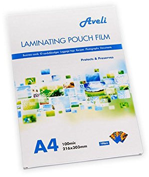 AVELI XRT-00024 Laminierfolien glänzend A3/250 mic, 100 Stück, transparent