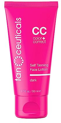 Tanceuticals Facial Self Tanner - Self Tanning Lotion for Face Gives Natural, Long Lasting Sunless Tan - Fresh Coconut Scent - Won’t Clog Pores or Cause Acne - Easy to Apply - 1.7 oz (Dark)