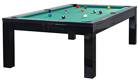 Billiard-Royal Billardtisch Pooltisch Modell Olivia Black 7 ft. inkl Tischplatte mit hochwertigem K-55 Bandengummi und freier Tuchwahl, Tuchfarbe:Yellow Green