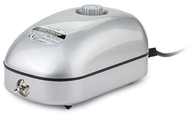 Hailea Regelbare Luftpumpe ACO9601 – 192 l/h, 1 4-mm-Ausgang, schwarz, 11x8x18 cm, 10-455-400