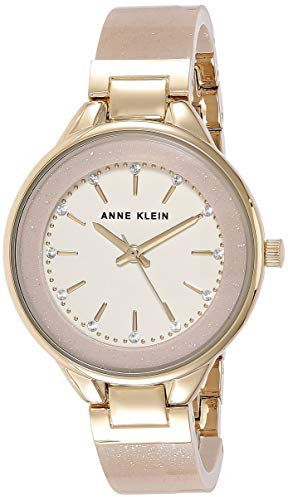 Anne Klein Damenuhr Trend Creme-Gold mit Spangen-Armband