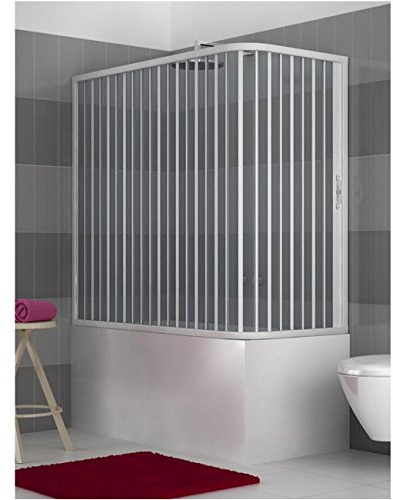 Badewannenbox aus PVC mit Faltenbalg, 2 Seiten, einseitige Tür, 70 x 150 cm, 160 x 150 cm