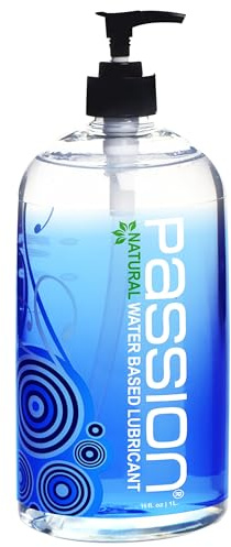 Passion Natural Water-Based Personal Lubricant, 16 Fl Oz - Premium, Non-Sticky, Easy-to-Clean Formula for Smooth, Comfortable Use