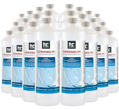 Isopropanol 99,9% IPA von Höfer Chemie frisch abgefüllt in handliche 1 L Flaschen - perfekt als Lösungsmittel und Fettlöser geeignet (24 x 1 L)