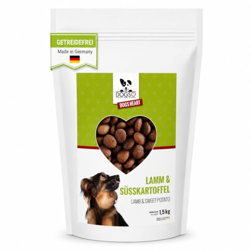 DOGS-HEART Hundefutter Lamm & Süßkartoffel 1,5kg Getreidefrei | Premium Trockenfutter mit bestem Lammfleisch, Süßkartoffel & Vitalkräutern. 100% natürlich, ohne Zusätze & GVO-frei.
