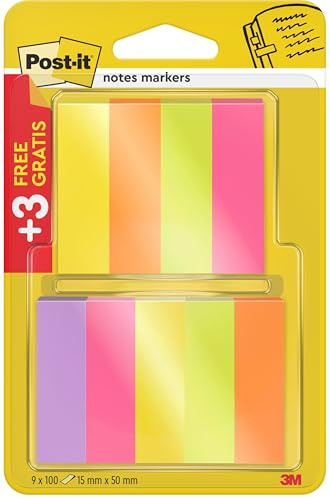 Post-It 670-6+3 Självhäftande Notisar, Flerfärgad, Paket med 9 x 100