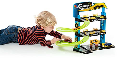 MOLTO | Parcheggio d'infanzia di 3 piani con garage, rampe, lavanderia, ascensore e stazione di benzina | Giocattoli educativi per bambini | Da 3 anni