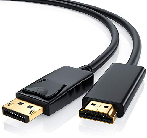 CSL - 5m metres Full HD Premium Displayport DP on HDMI cable High Speed incl. audio transmission - 1080p - Displayport plug M to HDMI plug A - certified - Compatible with Apple and PC