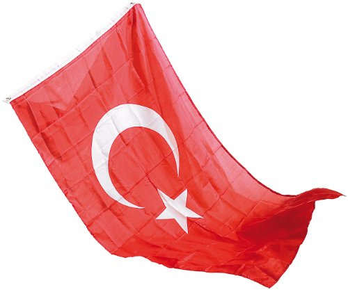 PEARL Fussballfahnen: Länderflagge Türkei 150 x 90 cm aus reißfestem Nylon (Fußball-Fahne, National-Fahne, EMS)