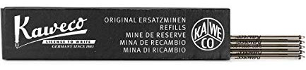 Kaweco Recambios para Bolígrafo D1 0,8 Negro, Paquete de 5 Piezas | Recambio Multicolor | Punta Fina