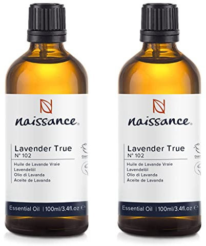 Naissance Lavendelöl (Nr. 102) - 200ml (2 x 100ml) - 100% Naturreines Lavendel Ätherisches Öl für Naturkosmetik, Aromatherapie, Duftlampe - Duftöl für Aroma Diffuser