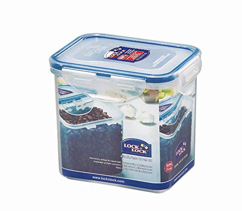 3 Stück Lock & Lock Frischhaltedose, Vorratsdose, transparent, 850 ml, rechteckig, 135 x 102 x 118 mm, Set by Danto®
