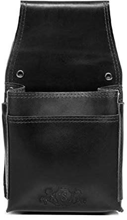 SID & VAIN Kellner-Holster - Echt Leder - Aberdeen Holster - Ledergeldbeutel - Schwarz - Handgefertigt für Herren und Damen