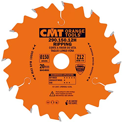 CMT ORANGE TOOLS 290.150.12H - HANDKREISSÄGEBLATT - LÄNGSSCHNITT 150X2.4X20 Z=12 10° WECHSELZAHN