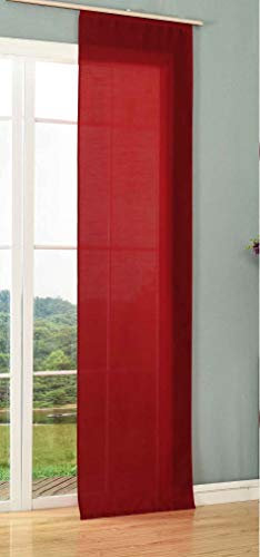 Schiebegardine Flächenvorhang Wildseide Optik Vorhang Gardine, 245x60 cm (Höhe x Breite), Bordeaux, 85620