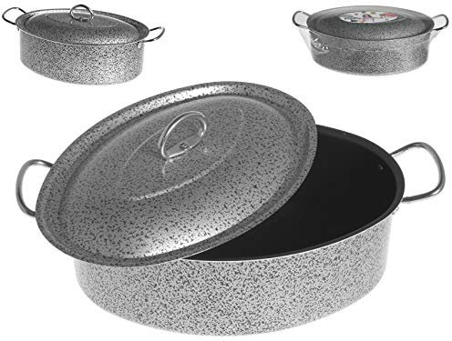 Home Salt N'Pepper Casseruola Ovale in Alluminio, Rivestimento Antiaderente, 32 cm