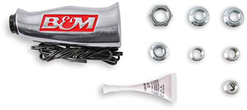 B&M 80658 Brushed Aluminum T-Handle Shifter Grip with Button and SAE Thread Inserts