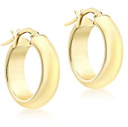 Carissima Gold Damen 9k (375) Gold 19mm Poliert Creole Klappbar Post Ohrringe