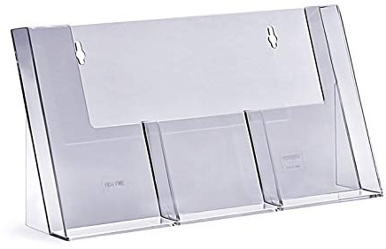 Prospekthalter DIN lang A6 dreifach Wand Aufsteller Prospektständer Flyerhalter glasklar Prospekthalter DIN lang