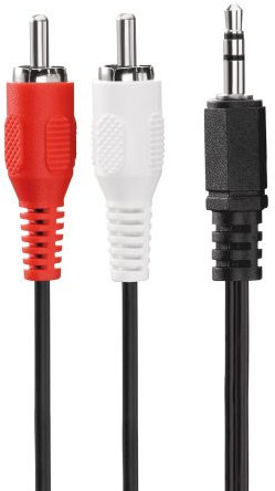 HDSupply Cable de extensión de audio estéreo de 2x enchufe cinch a enchufe de 3,5 mm, diseño ultra delgado, 10,0 m, negro