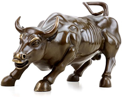 Kunst & Ambiente - Bronze Stier/Skulptur: Charging Bull - Börsenbulle - Stierfigur - Milo - signiert - 21x33x16 cm - 5 kg - Bronze