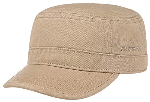 Stetson Gosper Army Cap Urban aus Baumwolle Militärcap mit UV-Schutz 40 Damen Herren Sommer Winter Dunkelbeige L (58-59 cm)