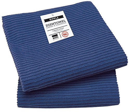 Now Designs Ripple Kitchen Towel, Set of 2, Indigo