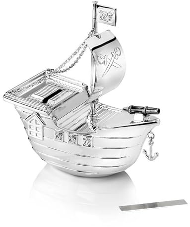 Zilverstad 6179261 Tirelire Bateau Pirate Argenté Laqué 66x135x150mm