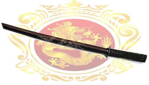 Bokken F002 - Spada in legno con motivo a drago, intagliata a mano