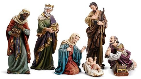 Avalon Gallery Nativity Sets for Christmas - Indoor Hand Painted Nativity Scene, 23.5-Inch Scale, 7-Piece