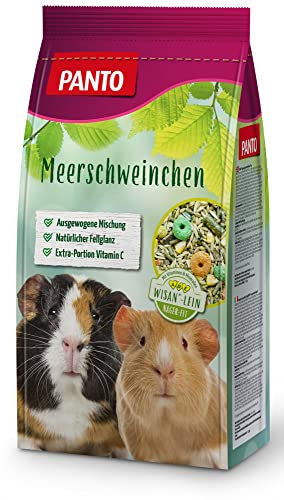 Panto Meerschweinchenfutter 5x1kg - Pelletfutter für Meerschweinchen mit Vitamin C, wertvollem Getreide & leckeren Möhrenstücken für eine abwechslungsreiche Ernährung
