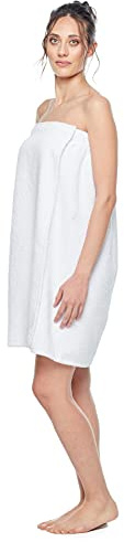 Arus Womens Bathrobe GOTS Certified Organic 100% Turkish Terry Cotton Robe Adjustable Closure Bath Wrap White, Small