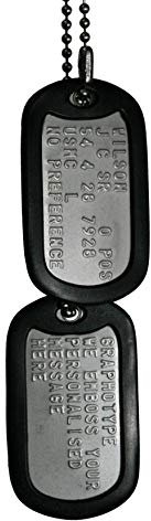 Militärischen Erkennungsmarken: 2 personalisierten Erkennungsmarken im Armeestil mit Kugelkette & Schalldämpfern