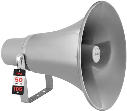 Pyle PA Högtalare för Inomhus/Utomhusbruk - Kompakt Högtalare med Stark Ljud på 13.5 Tum och 50 Watt med Frekvens på 400Hz-5KHz, 8 Ohm, 70V Transformator, Monteringsstöd och 70V Ljudsystem