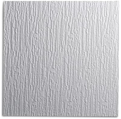 DECOSA Dalle de plafond Hamburg - polystyrène - blanc - effet crépi - 50 x 50 cm - 8 sachets (=16 m2)