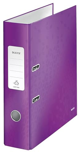Leitz Registratore con meccanismo a leva 180° WOW A4 80mm, Viola