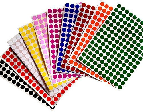 Klebepunkte Neon Bunt 10 mm runde Etiketten - Größe 1 cm Sticker 1540 Vorteilspack von Royal Green