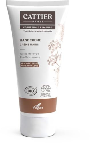 Cattier Handcreme Reichhaltige Aufbaupflege mit weißer Heilerde, Naturkosmetik, 75 ml