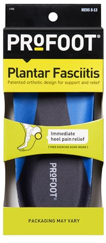 PROFOOT Plantar Fasciitis Orthotic Insoles for Men (Sizes 8-13) – Gel Shoe Inserts for Instant Heel Pain Relief and Arch Support - 1 Pair of Heel Pads