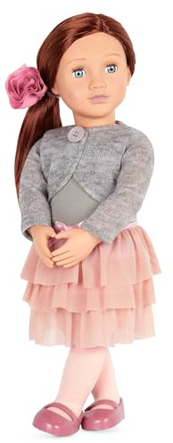 Our Generation BD31008Z Original Puppe, Ayla, 46 cm große Stehpuppe, lange braune Haare, blaue Augen, Schlafaugen, 9 teiliges Set