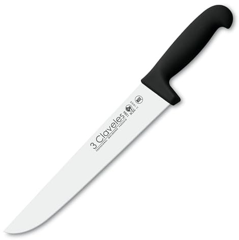 3 Claveles 1286 - Cuchillo Carnicero Acero Inoxidable 25 cm Negro
