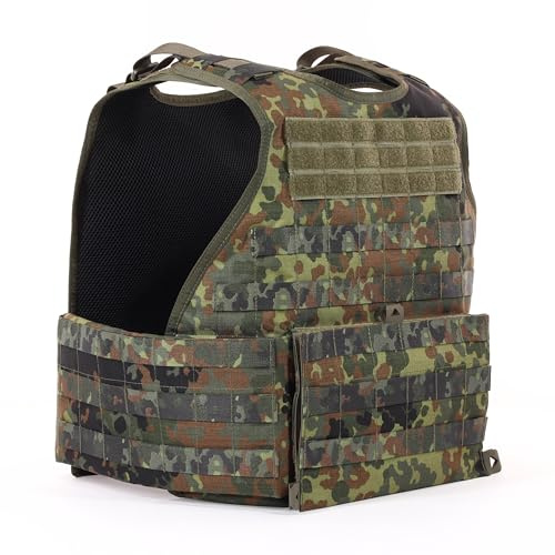 Zentauron Plattenträger ARES gepolsterte Schutzweste Molle Kompatibel zur Aufnahme von Ballistik militärischer Plate Carrier Airsoft Kampfmittelweste