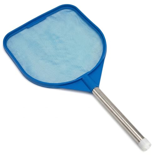JED Pool Tools Pool Skimmer Net - Handheld Hot Tub Skimmer for Spa, Stock Tank Pool, Small Pool & Aquarium Cleaning (2 ft, Blue)