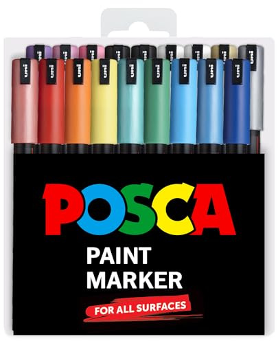 Posca PC-1MR 18 Kugelschreiber-Set – limitierte Auflage aus Kunststoff – extra schwarz und weiß