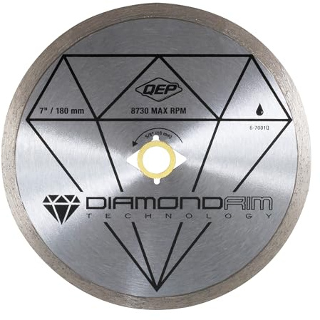 QEP 6-7001Q 7 Continuous Rim Diamond Blade For Wet Tile Saws For Ceramic Tile