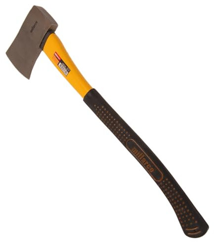 HOME It® Ascia 1000 g – Manico in Fibra di Vetro con Impugnatura Antiscivolo – 60 cm – Ideale per Giardinaggio e Lavorazione del Legno