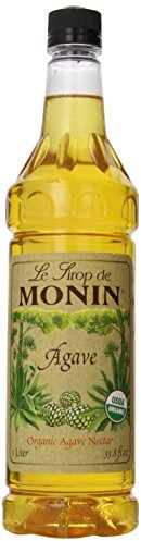 Monin Agave Nectar Syrup Organic - Gluten Free - 1 liter / 33.8 fl oz