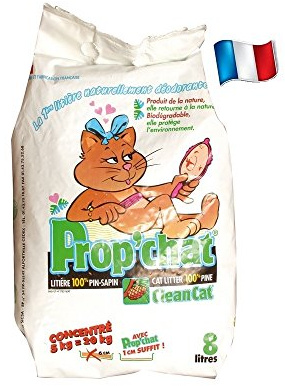 Litière Pour Chat Prop'Chat 100 % Végétale - Litière Prop'Chat, Sac de 18 Litres